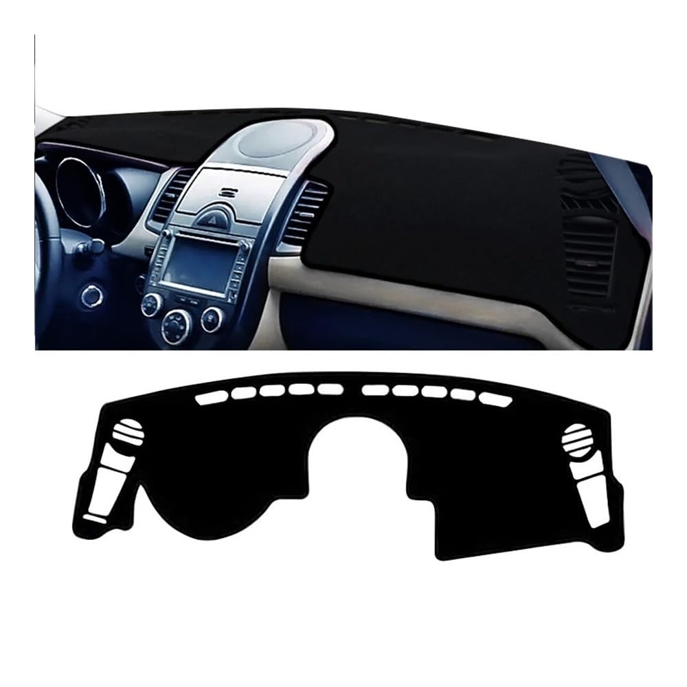 Armaturenbrett-Pad Für Kia Für Soul AM 2009 2010 2011 2012 2013 Armaturenbrett-Abdeckung, Armaturenbrett-Matte Sonnenschutz Lichtschutz Rutschfeste Unterlage(LHD Black side) von QGBUSQ