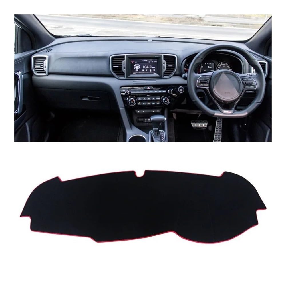 Armaturenbrett-Pad Für Kia Für Sportage 4 QL 2016 2017 2018 2019 2020 Auto Dashboard Abdeckung Dash Matte Sonnenschutz Instrume Panel Teppiche(Red border RHD) von QGBUSQ