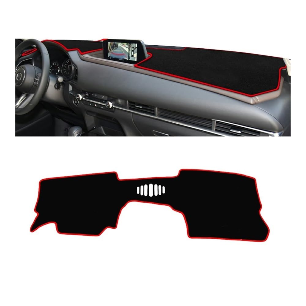 Armaturenbrett-Pad Für Maz&da Für CX-30 DM 2019 2020 2021 2022 2023 Auto-Armaturenbrett-Abdeckung Armaturenbrett-Matte Sonnenschutz Rutschfeste Unterlage(A LHD NO HUD Red) von QGBUSQ
