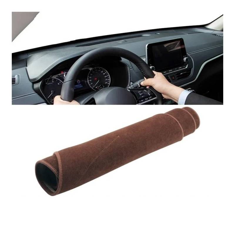 Armaturenbrett-Pad Für N&issan Für Altima L34 2019 2020 2021 2022 2023 Auto-Armaturenbrett-Abdeckung, Armaturenbrett-Matte, Sonnenschutz, Rutschfeste Unterlage(B NO HUD Brown) von QGBUSQ