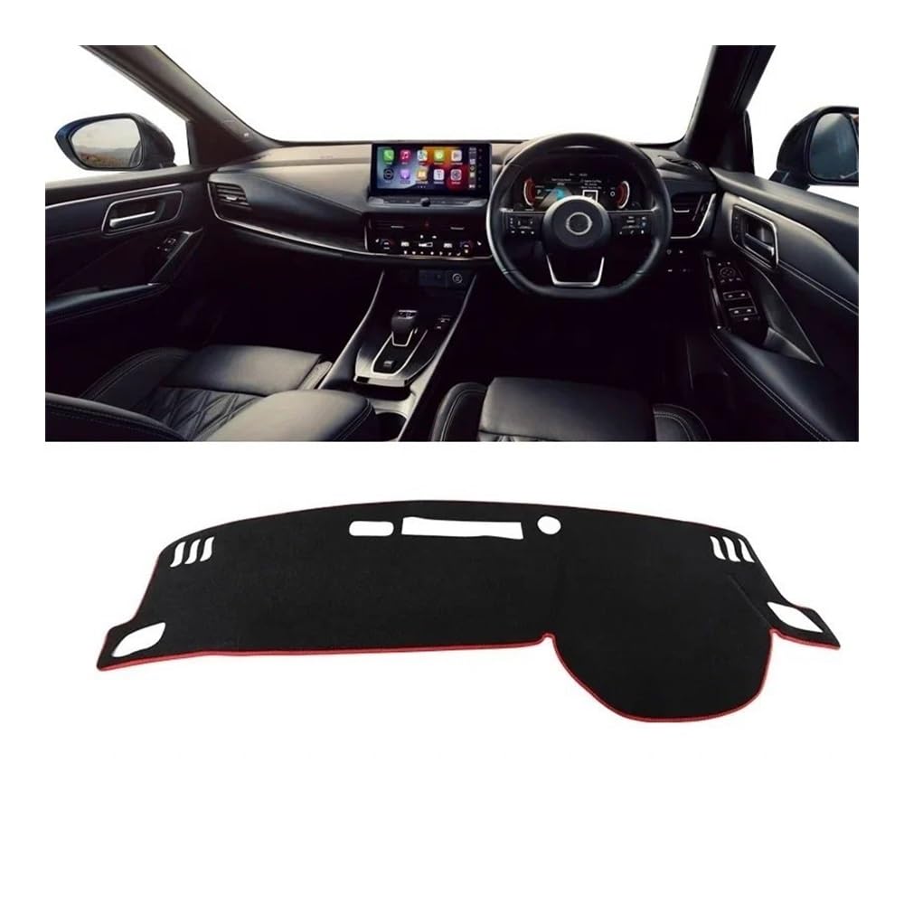 Armaturenbrett-Pad Für N&issan Für Qashqai J12 E-Power 3 MK3 2021 2022 2023 2024 Auto Armaturenbrettabdeckung Armaturenbrettmatte Sonnenschutz Rutschfeste Unterlage(A RHD Red Side) von QGBUSQ