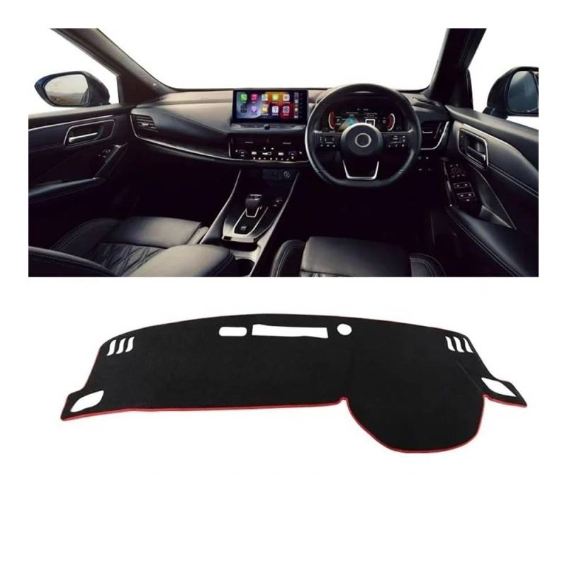 Armaturenbrett-Pad Für N&issan Für Qashqai J12 E-Power 3 MK3 2021 2022 2023 2024 Auto Armaturenbrettabdeckung Armaturenbrettmatte Sonnenschutz Rutschfeste Unterlage(A RHD Red Side) von QGBUSQ