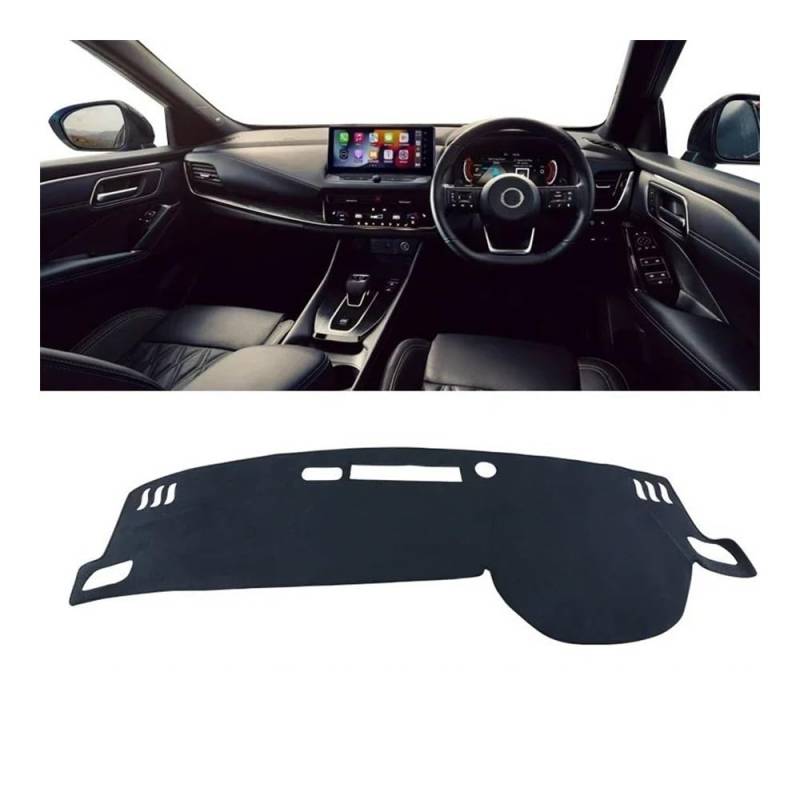 Armaturenbrett-Pad Für N&issan Für Qashqai J12 E-Power 3 MK3 2021 2022 2023 2024 Auto Armaturenbrettabdeckung Armaturenbrettmatte Sonnenschutz Rutschfeste Unterlage(B RHD Black) von QGBUSQ
