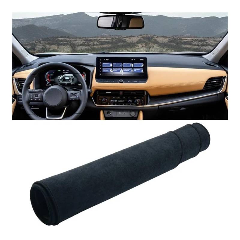 Armaturenbrett-Pad Für N&issan Für X-Trail T33 2021 2022 2023 2024 Auto Armaturenbrettabdeckung Armaturenbrettmatte Sonnenschutz Instrument Schreibtischunterlage(B Black LHD) von QGBUSQ