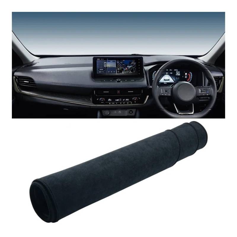 Armaturenbrett-Pad Für N&issan Für X-Trail T33 2021 2022 2023 2024 Auto Armaturenbrettabdeckung Armaturenbrettmatte Sonnenschutz Instrument Schreibtischunterlage(B Black RHD) von QGBUSQ