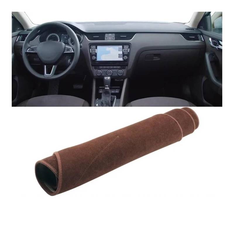 Armaturenbrett-Pad Für Sko&da Für Octavia 3 A7 MK3 5E 2013 2014 2015 2016 2017 2018 2019 Auto Armaturenbrett Abdeckung Dash Matte Sonnenschutz Rutschfest(B LHD Brown) von QGBUSQ