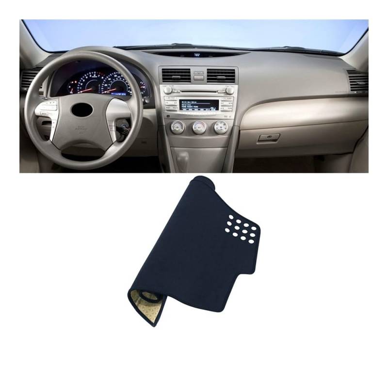Armaturenbrett-Pad Für Toy&ota Für Camry XV40 2007 2008 2009 2010 2011 Auto-Armaturenbrett-Abdeckung Armaturenbrett-Matte Sonnenschutz Rutschfeste Unterlage(LHD Black) von QGBUSQ