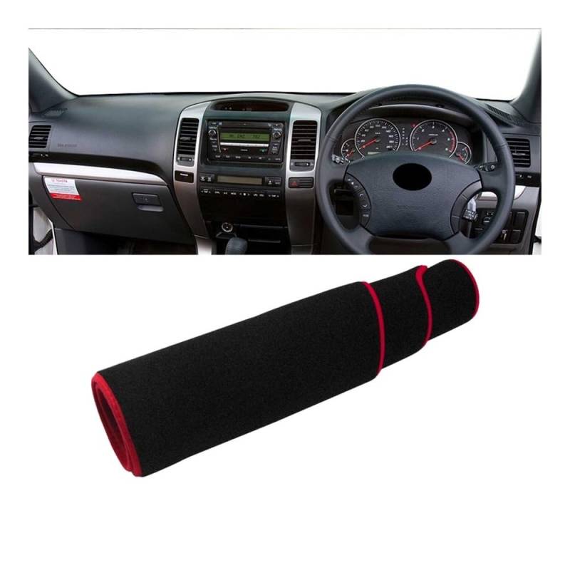Armaturenbrett-Pad Für Toy&ota Für Land Für Cruiser Für Prado 120 FJ120 2003 2004 2005 2006 2007 2008 2009 Auto Armaturenbrettabdeckung Armaturenbrettmatte Rutschfeste Unterlage(RHD Red Side) von QGBUSQ