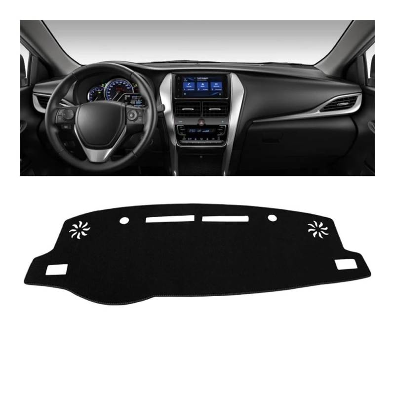 Armaturenbrett-Pad Für Toy&ota Für Vios 2019 2020 2021 2022 2023 Armaturenbrettabdeckung Armaturenbrettmatte Sonnenschutz Rutschfeste Unterlage(A LHD Black Side) von QGBUSQ
