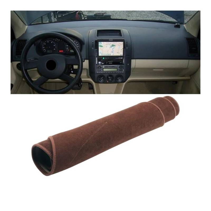 Armaturenbrett-Pad Für V&W Für Polo 9N 9N3 Für POLO MK4 2002 2003 2004 2005 2006 2007 2008 Auto Armaturenbrett Abdeckung Armaturenbrett Matte Sonnenschutz Pad(B Brown) von QGBUSQ