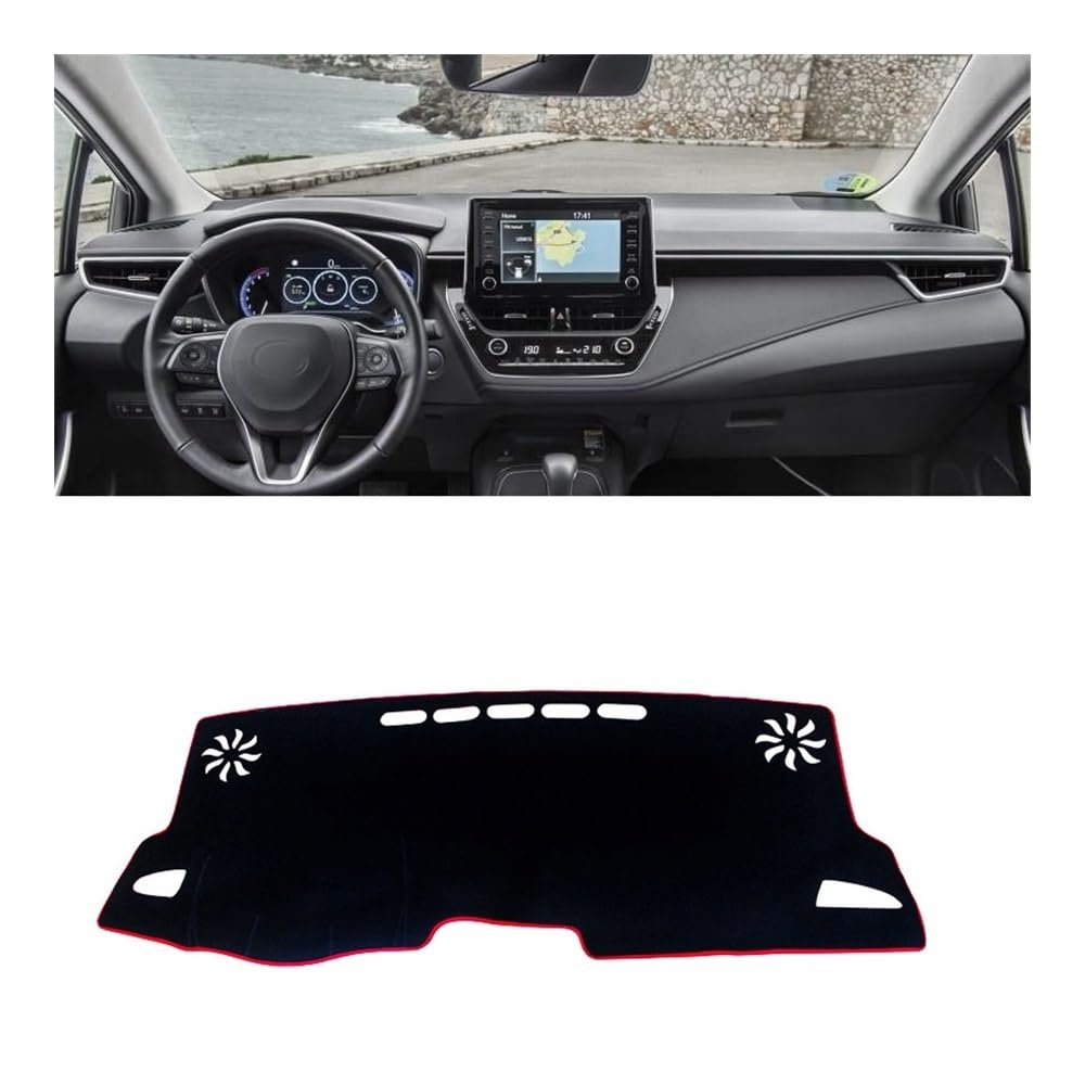 Armaturenbrett-Pad Hybrid Auto Dashboard Abdeckung Dash Matte Sonnenschutz Pad Für Toy&ota Für Coro┐lla E210 2019 2020 2021 2022 2023 2024(A LHD Red Side) von QGBUSQ
