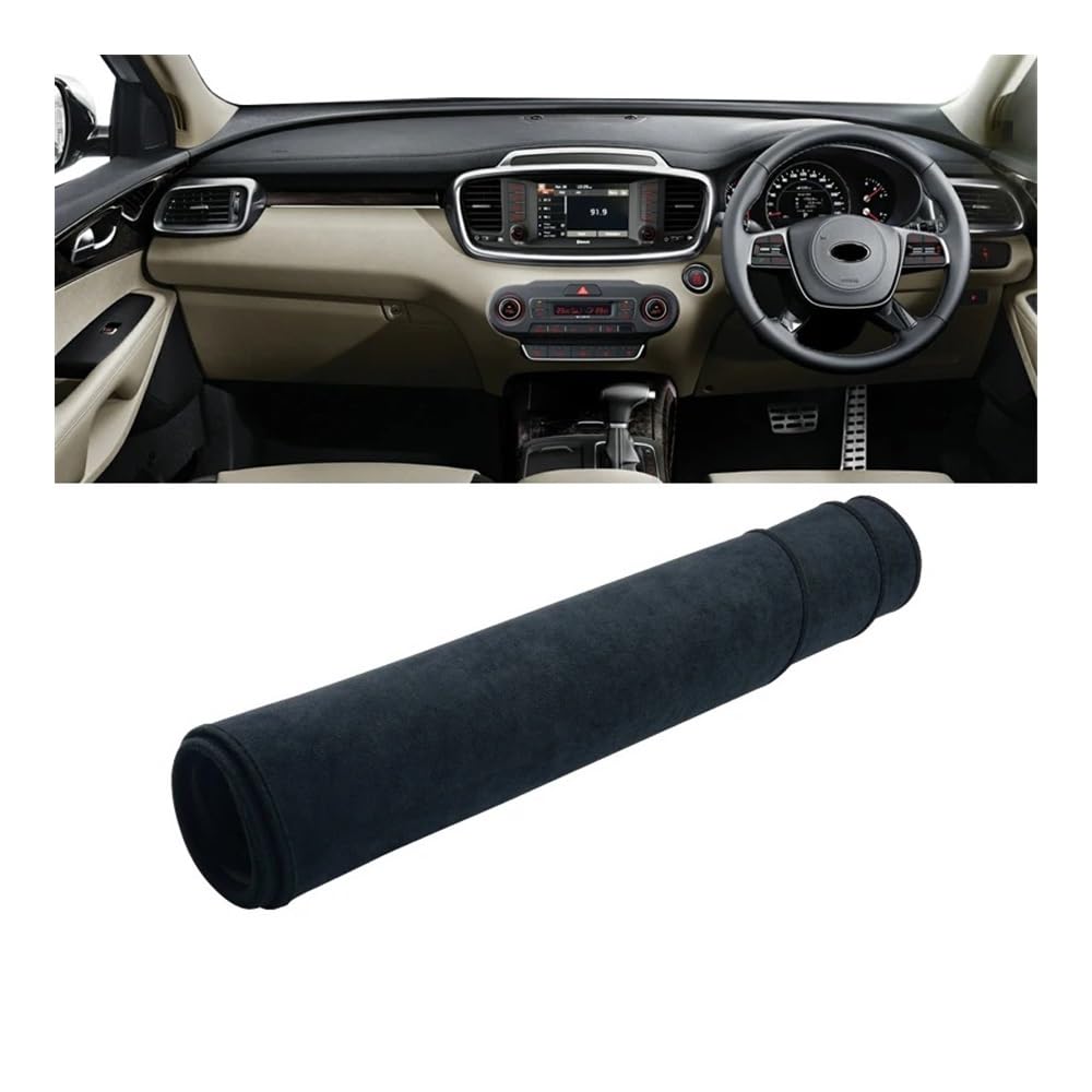 Armaturenbrett-Pad Sorento UM Prime Auto Dashboard Abdeckung Dash Matte Sonnenschutz Nicht-slip Pad Für Kia Für Sorento 3 2015 2016 2017 2018 2019 2020(B RHD Black) von QGBUSQ