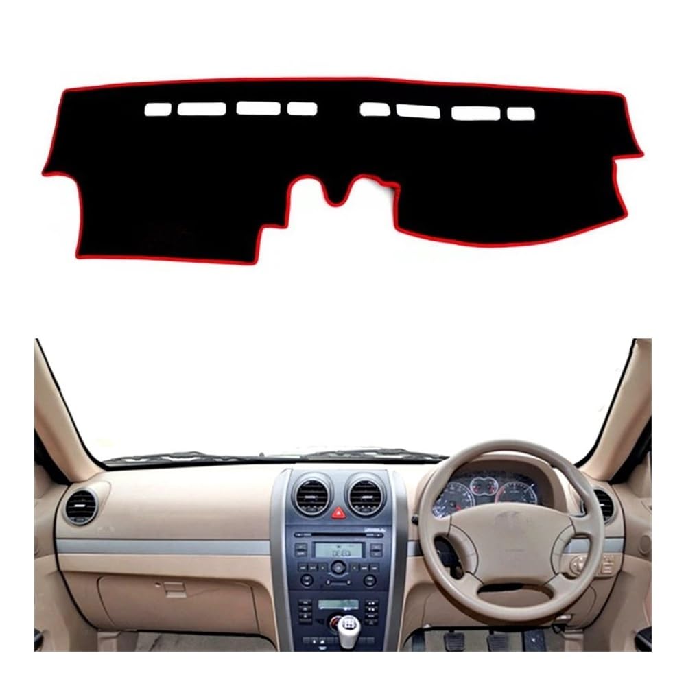 QGBUSQ Armaturenbrett-Pad Auto Dashboard Abdeckung Matte Pad Anti-Slip Instrument Sonnenschutzdach Teppich Kissen Für Great for Wall Haval H3 H5 2010 2011 2012(Right Hand Drive,Red Edge) von QGBUSQ