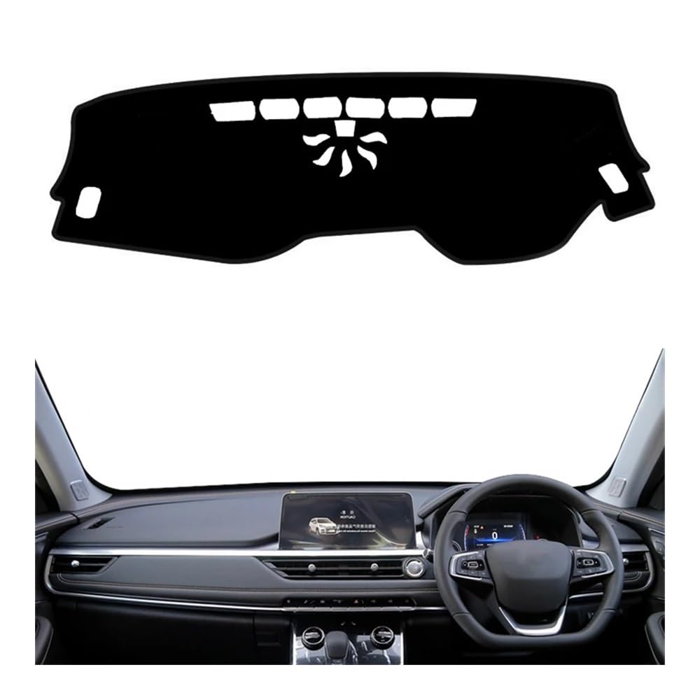 QGBUSQ Armaturenbrett-Pad Auto Dashmat Dashboard Abdeckung Matte Pad Dash Sonnenschutz Kissen Teppich Für Chery Für Tiggo 8 Pro 2019 2020 2021 2022 2023(Right Hand Drive,Black Edge) von QGBUSQ