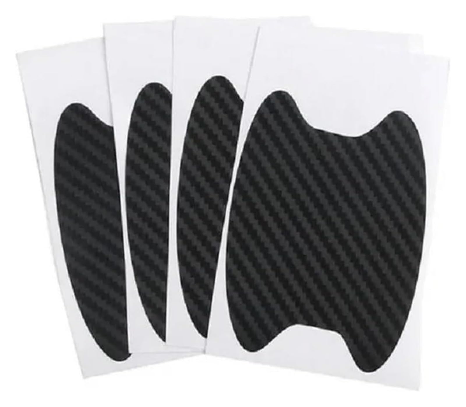 Auto Außentürgriff Kappen Auto Tür Aufkleber Griff Anti Kratzfest Abdeckung Carbon Faser Schützen Autos Film Styling Außen Auto Zubehör(Black-4pc) von QGMKMVZZBK