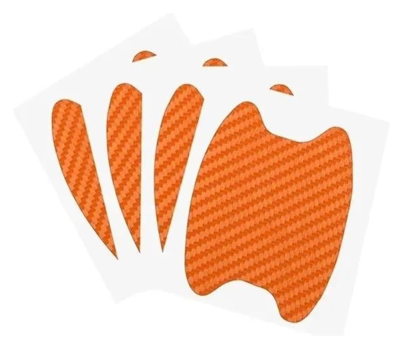 Auto Außentürgriff Kappen Auto Tür Aufkleber Griff Anti Kratzfest Abdeckung Carbon Faser Schützen Autos Film Styling Außen Auto Zubehör(Orange-4pc) von QGMKMVZZBK