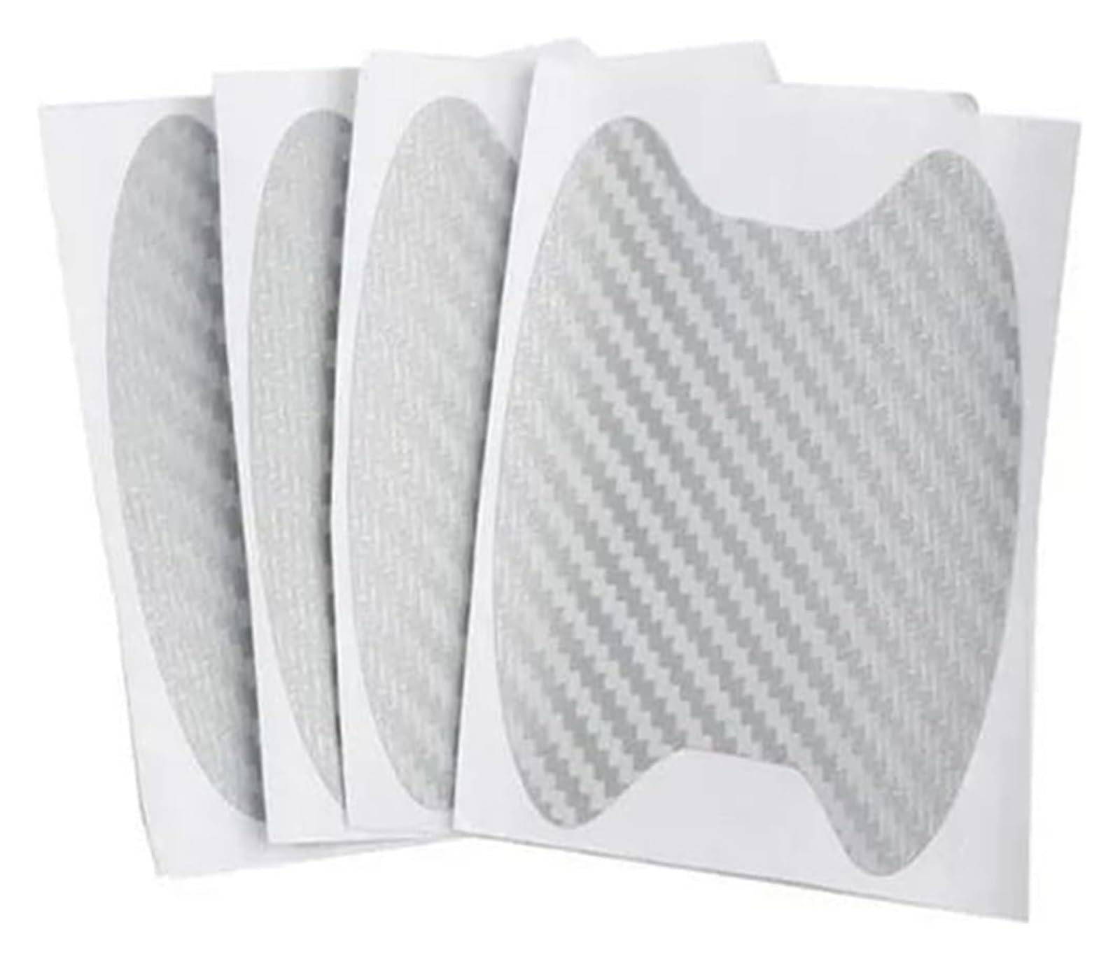 Auto Außentürgriff Kappen Auto Tür Aufkleber Griff Anti Kratzfest Abdeckung Carbon Faser Schützen Autos Film Styling Außen Auto Zubehör(Silver-4pc) von QGMKMVZZBK