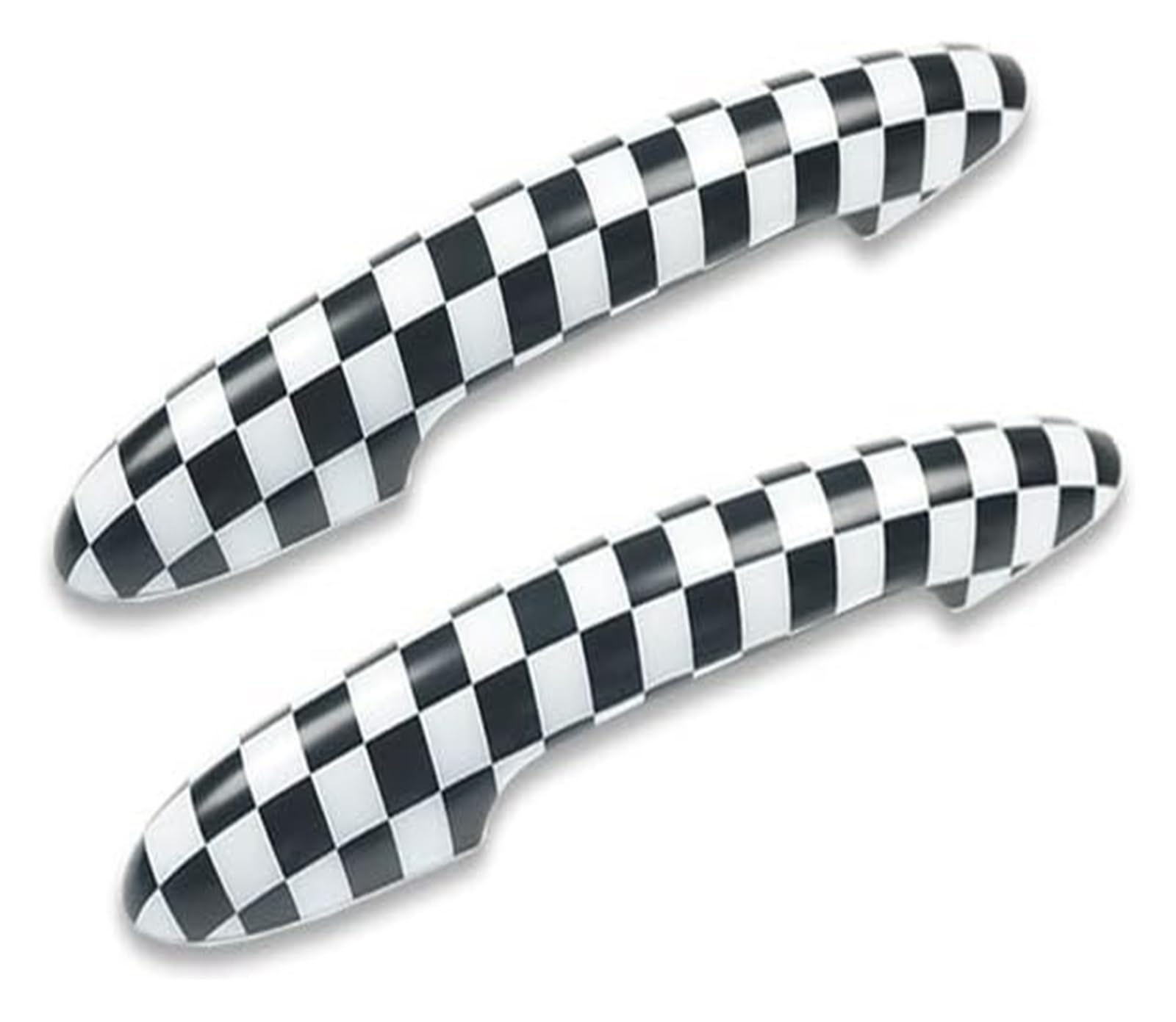 Auto Außentürgriff Kappen Für M&ini Für Cooper S Für JCW F56 F57 Auto-Styling Außenteile 2PCS Im Set Glanz Schwarz Türgriff Abdeckung Aufkleber Trim(Checker) von QGMKMVZZBK