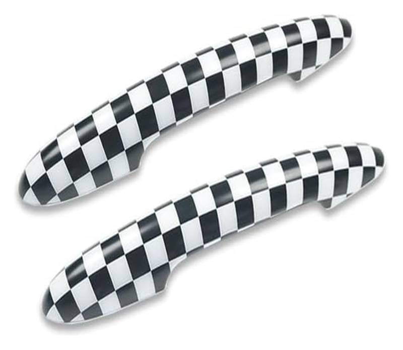 Auto Außentürgriff Kappen Für M&ini Für Cooper S Für JCW F56 F57 Auto-Styling Außenteile 2PCS Im Set Glanz Schwarz Türgriff Abdeckung Aufkleber Trim(Checker) von QGMKMVZZBK