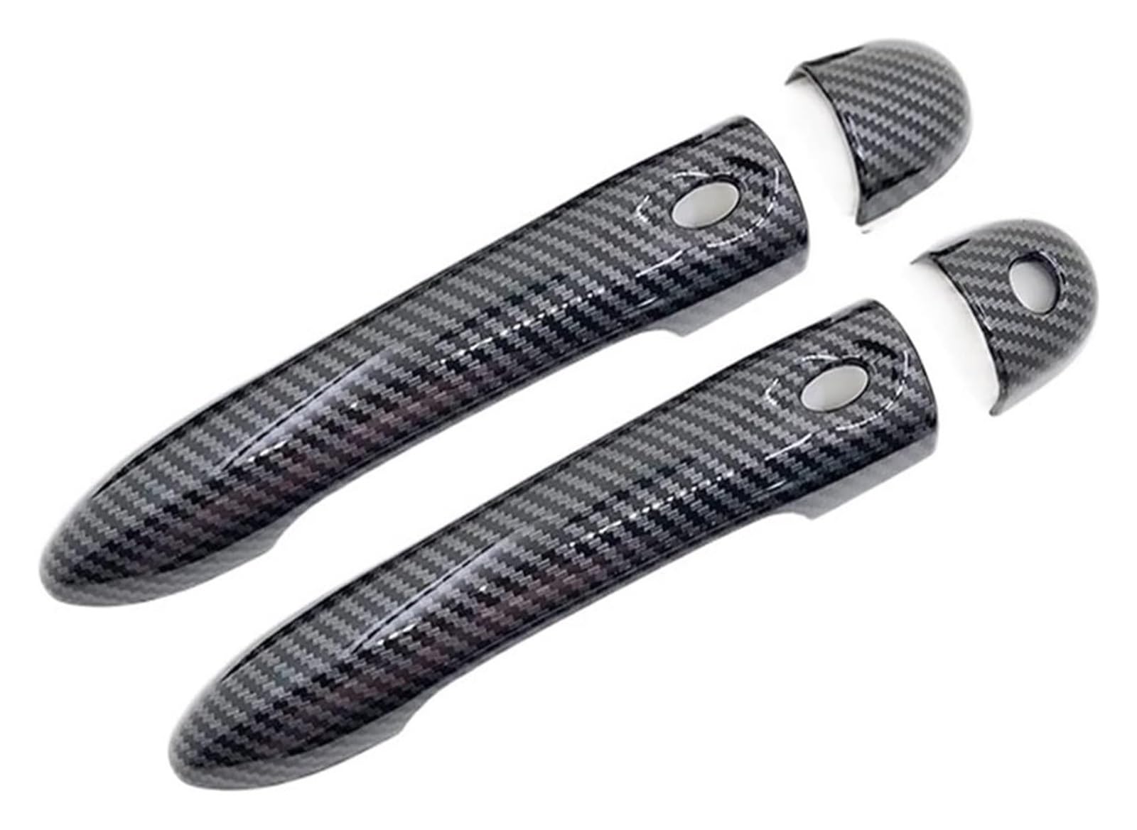 Auto Außentürgriff Kappen Für R&ENAULT Für Zoe ZE 2013-2019 Carbon Faser Außentür Griff Abdeckung Catch Trim Auto Kappe Zubehör(1 Keyhole 2 Buttons) von QGMKMVZZBK