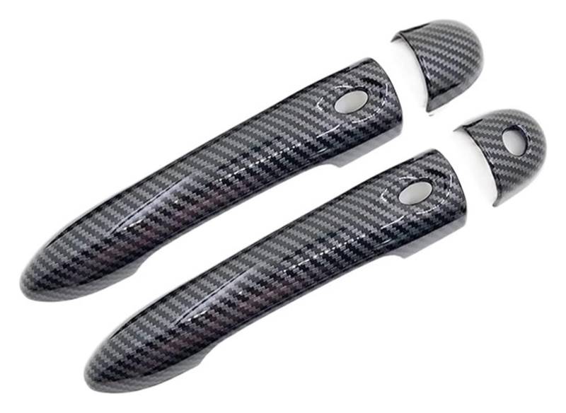 Auto Außentürgriff Kappen Für R&ENAULT Für Zoe ZE 2013-2019 Carbon Faser Außentür Griff Abdeckung Catch Trim Auto Kappe Zubehör(1 Keyhole 2 Buttons) von QGMKMVZZBK