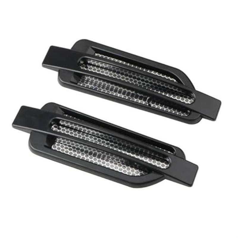 Automobil Ansaugrohr Für 2 Stück Universal Vent Side Vent Hood Air Outlet Dekorative Vents Vent Hood Fahrzeug Turbo Motorhaube Turbine Motorabdeckung(Black) von QGQFDEYUNB