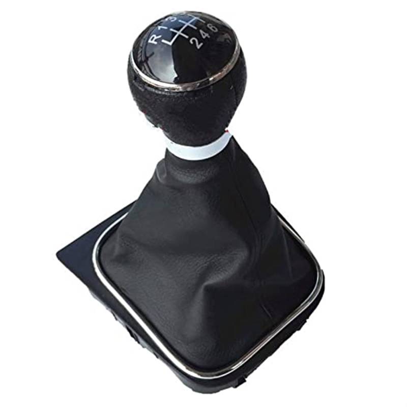 Für VW Für Golf 5 V MK5 MK6 Für Jetta R32 2004 2005 2006 2007-2014 5/6 Speed ​​Stick Schaltknauf Mit Leder Boot Kragen Fall Schaltknauf Hebel Auto(B00872) von QGQFDEYUNB