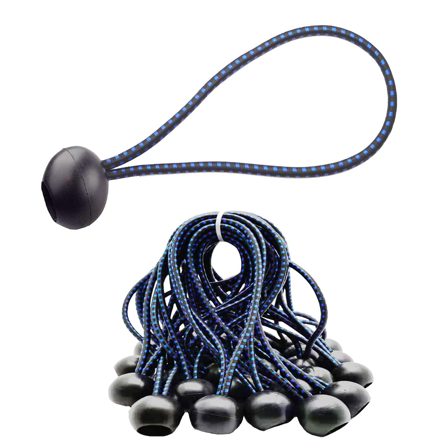 QH Bungee Cord Ball, 30 Stück Planen-Ball, 15.2 cm, elastische Seilbinder, Planen-Bänder, Planen, Pavillons, Zelte, Fracht-Haltedraht und Schläuche von QH7