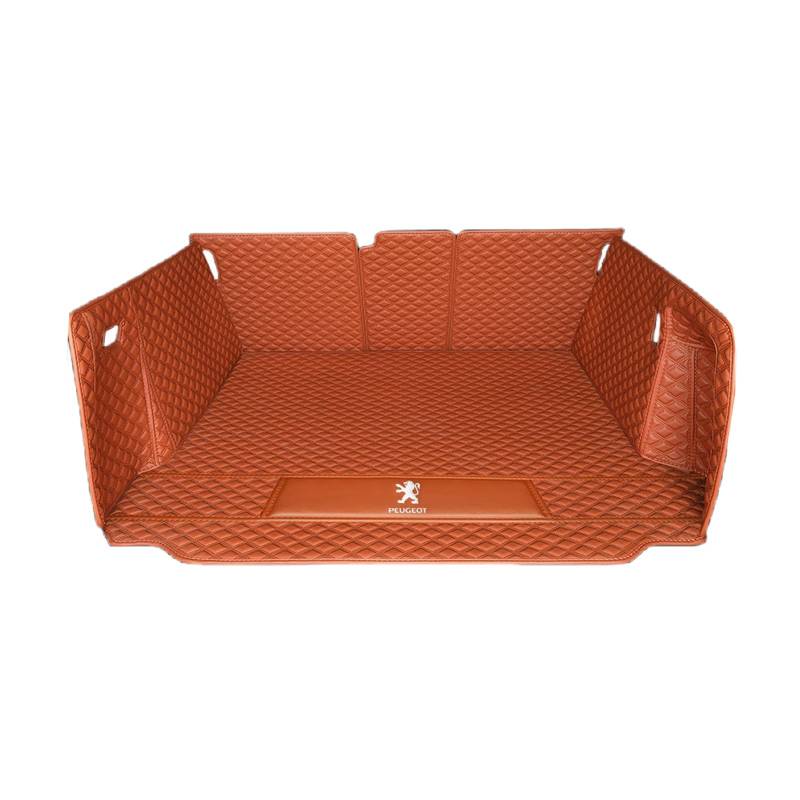 1 Set Auto Kofferraum Matte für Peugeot 2008 20-24 Auto Liner Protektor Maßgeschneiderte Seitenstoßstange Schutz Original 3D X 7Seatscannen,normal-Orangestyle von QHYFDC