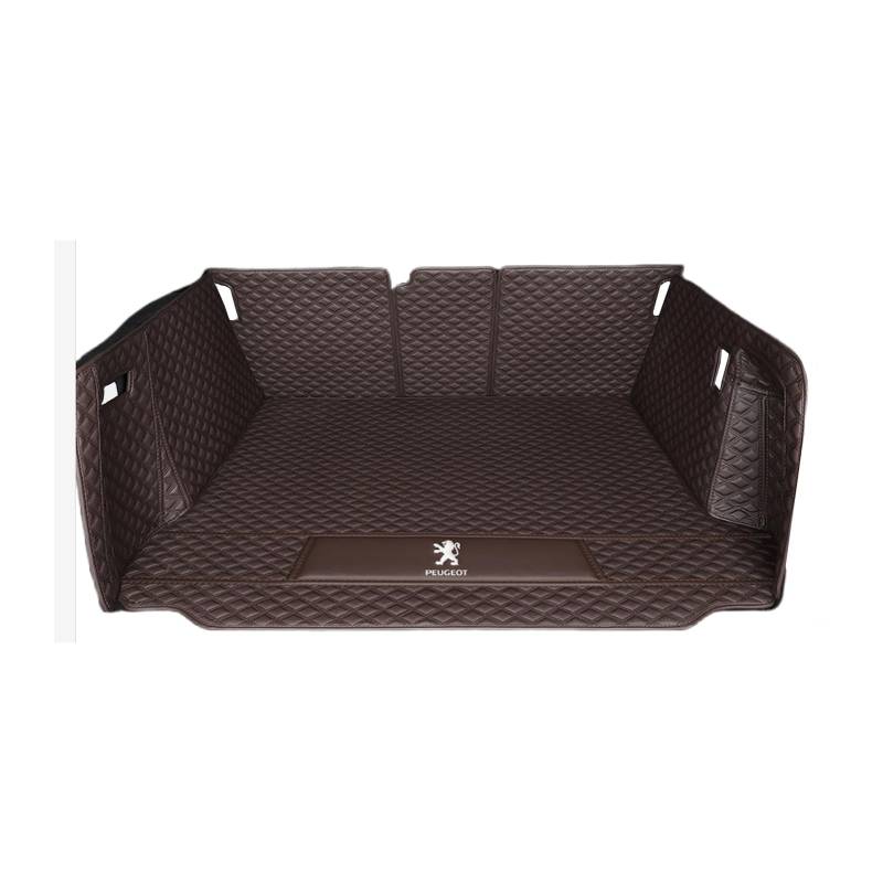 1 Set Auto Kofferraum Matte für Peugeot 408 10-13 Auto Liner Protektor Maßgeschneiderte Seitenstoßstange Schutz Original 3D X 7Seatscannen,normal-BrownStyle von QHYFDC
