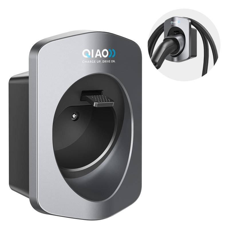 QIAO)) Typ 2 EV-Ladegeräthalterung, Wandmontage EV-Ladekabel-Organizer für Elektroautos mit Typ 2 IEC 62196-2-Steckern, Wallbox-Ladekabel-Ordnungsmanagement für den Innen- und Außenbereich von QIAO))