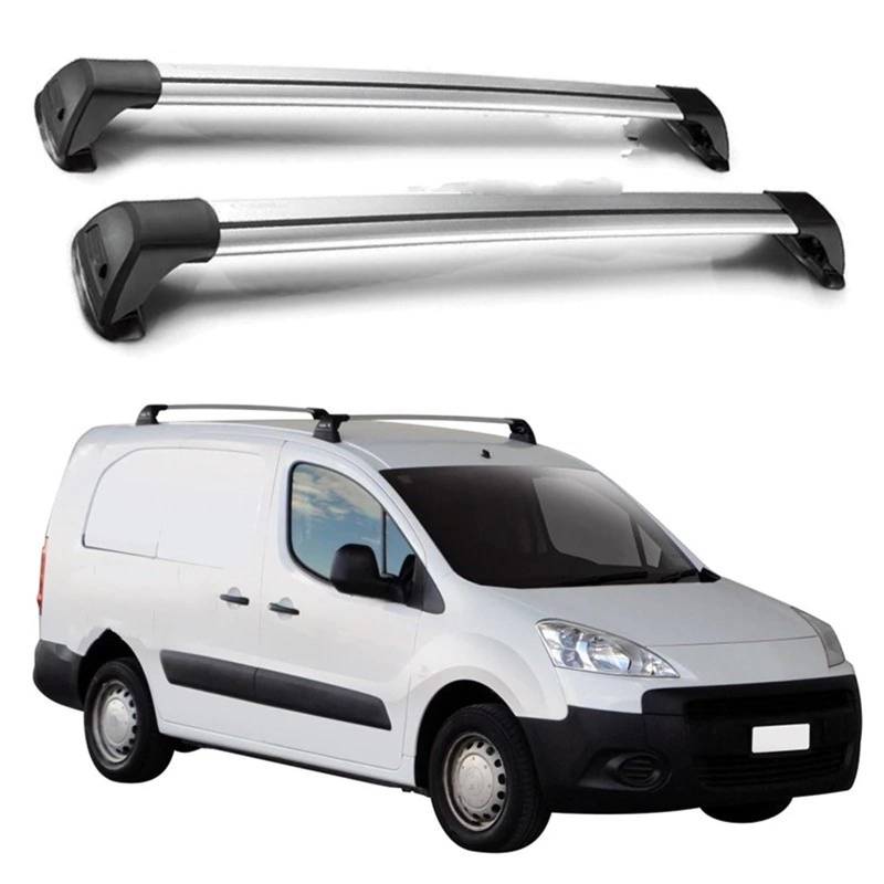 2 Stücke Gürtelschloss Corss Rack Für Peugeot Für Partner LWB 5 TÜR Van 2008 2009 2010 2011 2012 2013 2014 2015 Dachgepäckträger Aus Aluminiumlegierung(Silber) von QIFANB