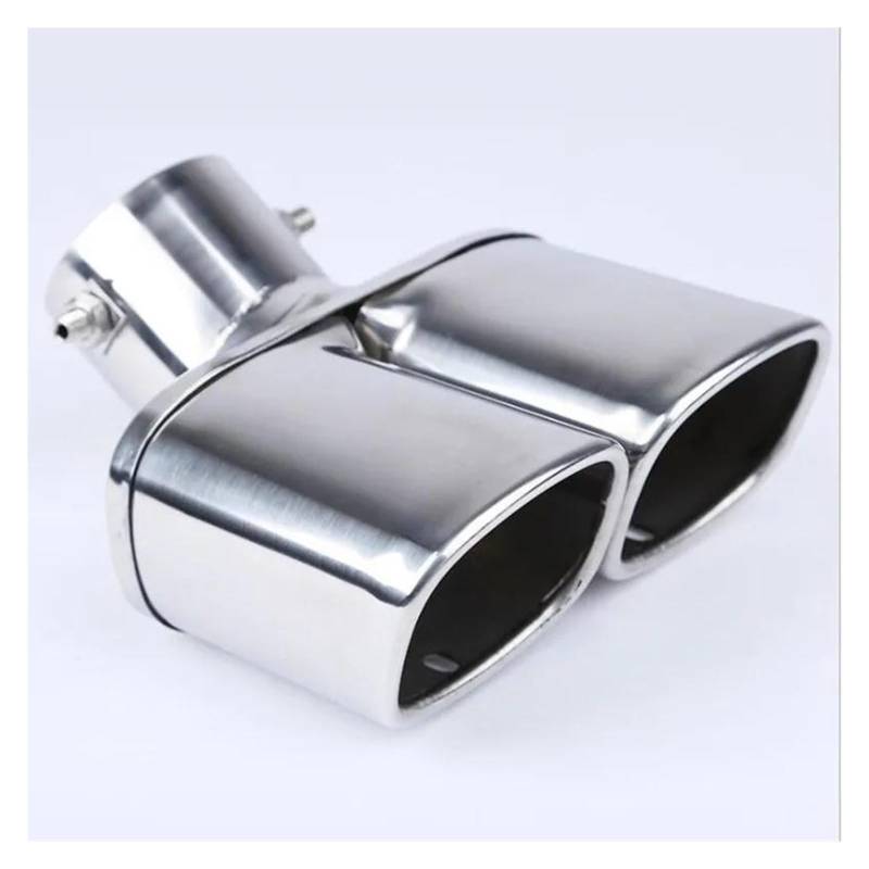 Auspuffspitze Dual Rohr Chrome Trim Modifizierte Auto Hinten Schwanz Throat Liner Auto Auto Runde Auspuff Spitze Edelstahl Exhause Auspuff Pfeife(Bend) von QIFANB