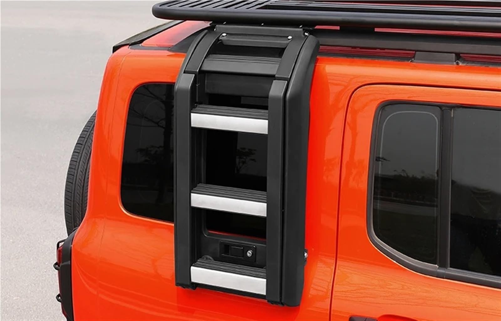 Dachreling Auto Dachträger Gepäck Fracht Träger Halterung Auto 4x4 Off-Road LKW Rack Und Seite Leiter Für Tank 300 Dachgepäckträger Aus Aluminiumlegierung(Silber) von QIFANB