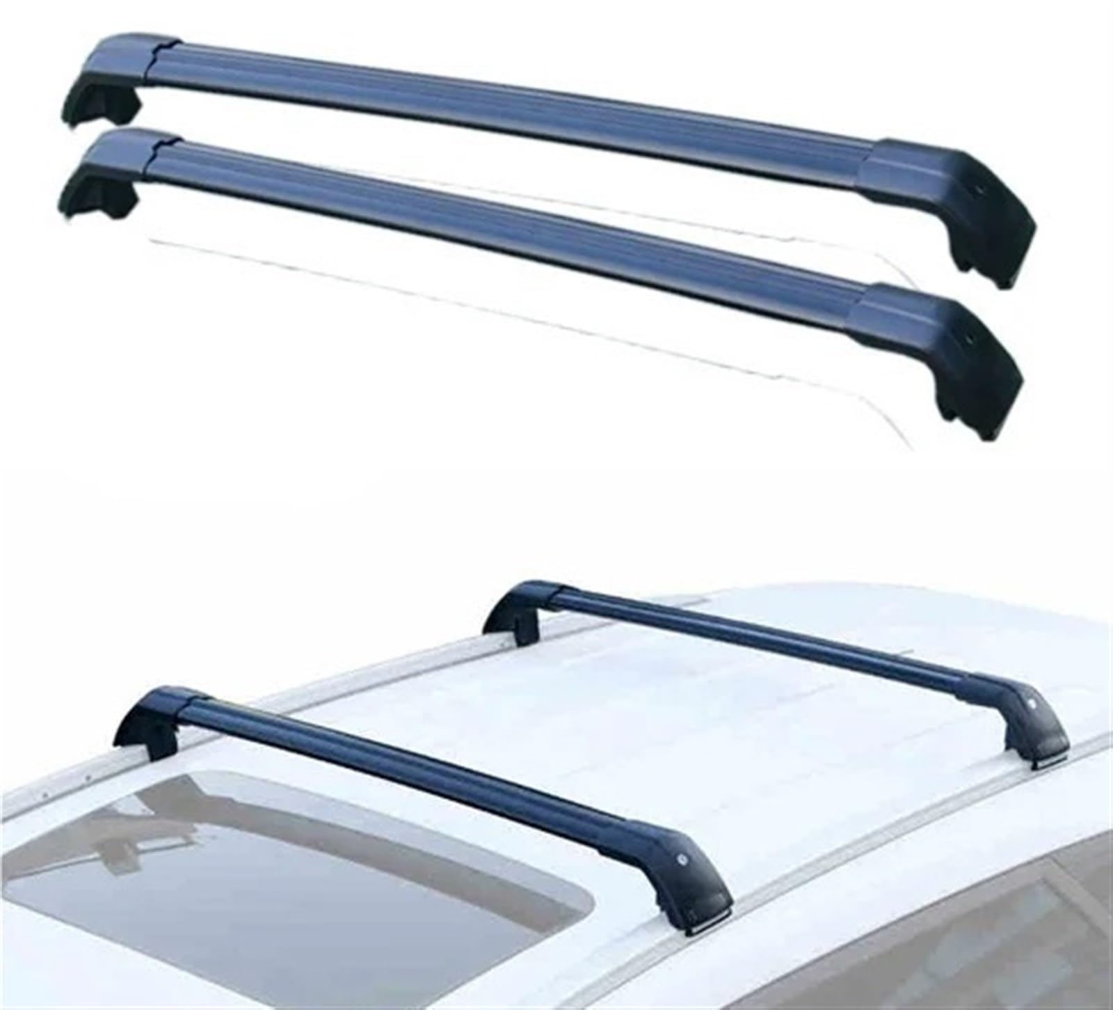 Für Peugeot 5008 2016 2018 2019 2022 2 Stücke Dachträger Aluminiumlegierung Seitenstangen Kreuzschienen Dachträger Gepäckträger Dachgepäckträger Aus Aluminiumlegierung(Schwarz) von QIFANB