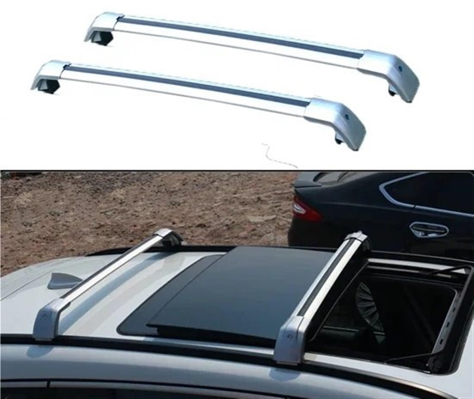 Für Peugeot 5008 2016 2018 2019 2022 2 Stücke Dachträger Aluminiumlegierung Seitenstangen Kreuzschienen Dachträger Gepäckträger Dachgepäckträger Aus Aluminiumlegierung(Silber) von QIFANB