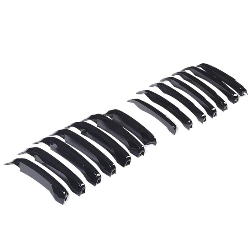 Haube Mesh Kühlergrill 14 Teile/Satz Auto Styling ABS Chrom Kühlergrill Zierleisten Abdeckung Für X1 F48 2016 2017 2018 2019 20i 25i 25le(Schwarz) von QIFANB