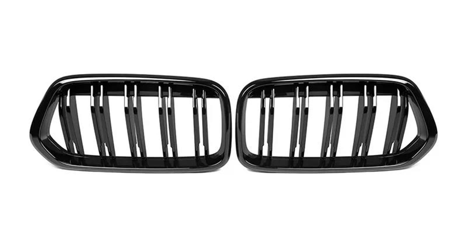 Haube Mesh Kühlergrill 2 Stücke Auto Vorderen Stoßfänger Nierengitter Piano Black Racing Grills Autozubehör Für X2 Serie F39 2018 2019 2020 2021 2022 2023(Single Gloss Black) von QIFANB