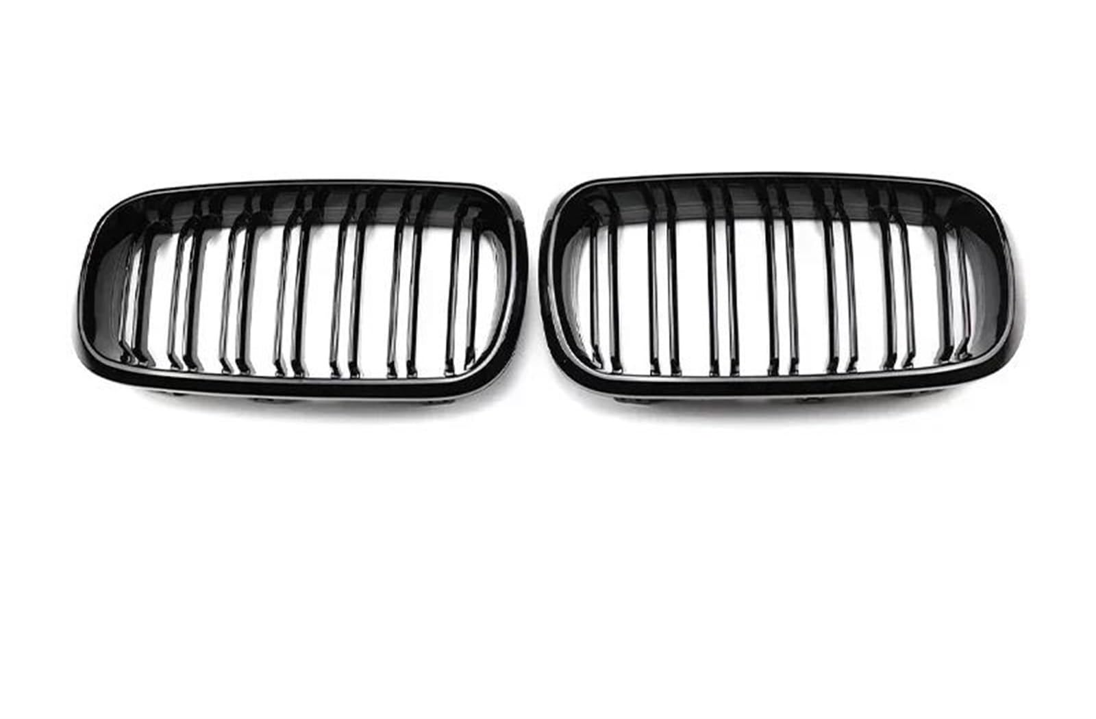 Haube Mesh Kühlergrill 2 Stücke Für X5 F15 Für X6 F16 2015 2016 2017 2018 2019 Auto Frontstoßstangengitter Einzel-Doppellinie Glanzschwarz Mattschwarz Grill(Dual Gloss Black) von QIFANB