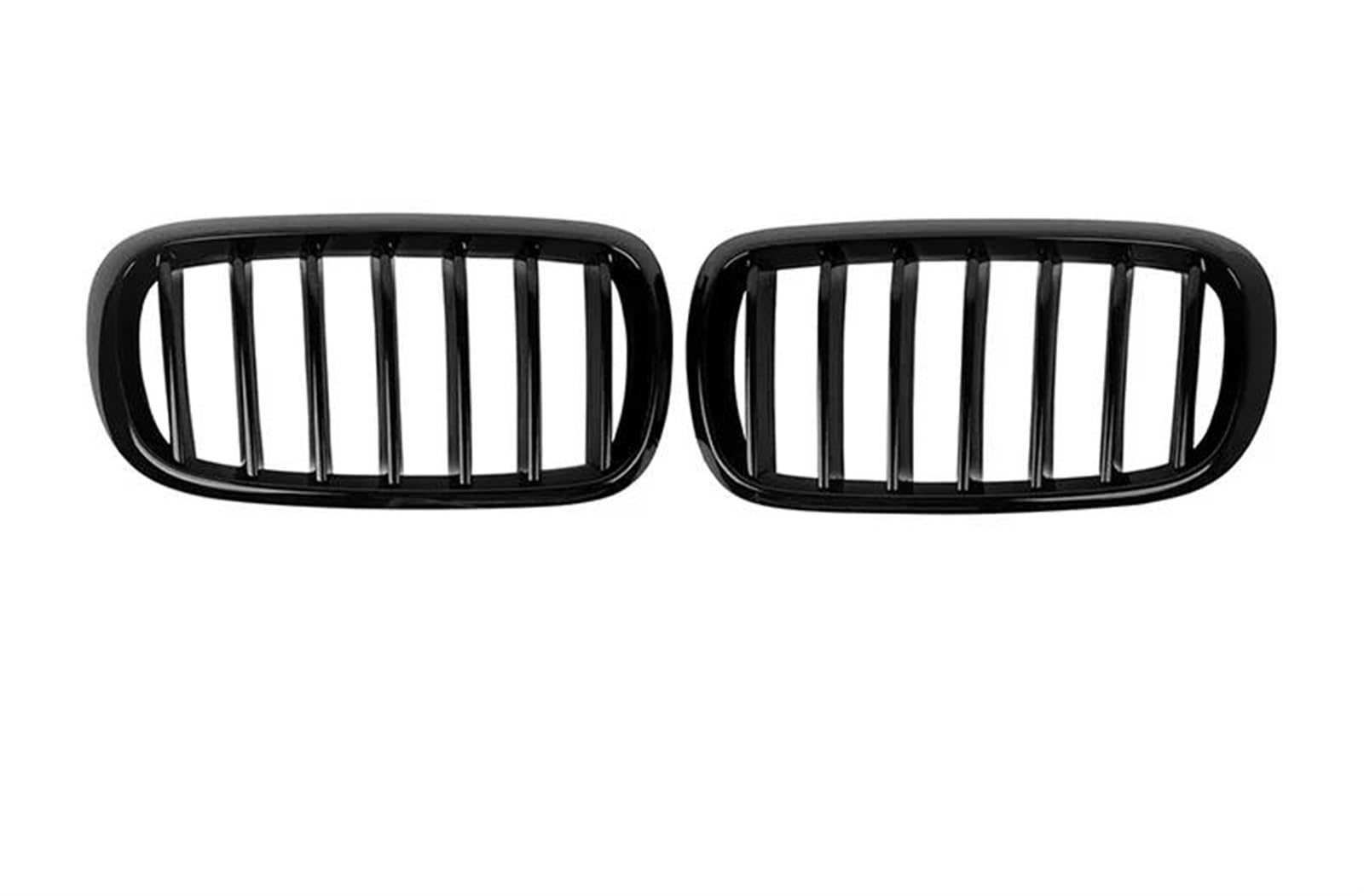 Haube Mesh Kühlergrill 2 Stücke Für X5 F15 Für X6 F16 2015 2016 2017 2018 2019 Auto Frontstoßstangengitter Einzel-Doppellinie Glanzschwarz Mattschwarz Grill(Single Gloss Black) von QIFANB