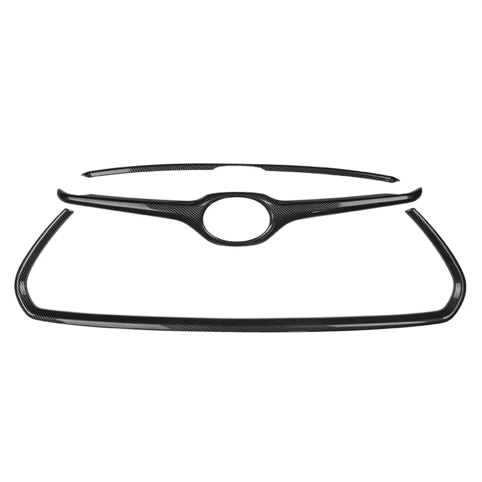 Haube Mesh Kühlergrill ABS Front Stoßstange Mitte Kühlergrill Haube Grill Mesh Abdeckung Trim Für Toyota Für Highlander 2020 2021 2022 2023(Kohlefaser-Optik) von QIFANB
