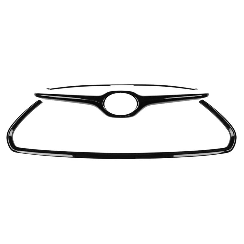 Haube Mesh Kühlergrill ABS Front Stoßstange Mitte Kühlergrill Haube Grill Mesh Abdeckung Trim Für Toyota Für Highlander 2020 2021 2022 2023(Schwarz) von QIFANB
