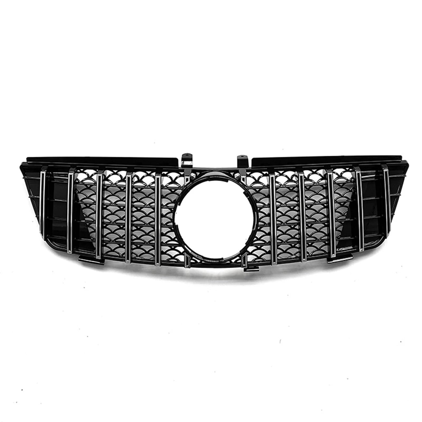 Haube Mesh Kühlergrill Auto Front Stoßstange Grill Haube Mesh Oberen Kühlergrill Für Benz Für ML-Klasse W164 2005 2006 2007 2008 ML320 ML350 ML550(Silber) von QIFANB