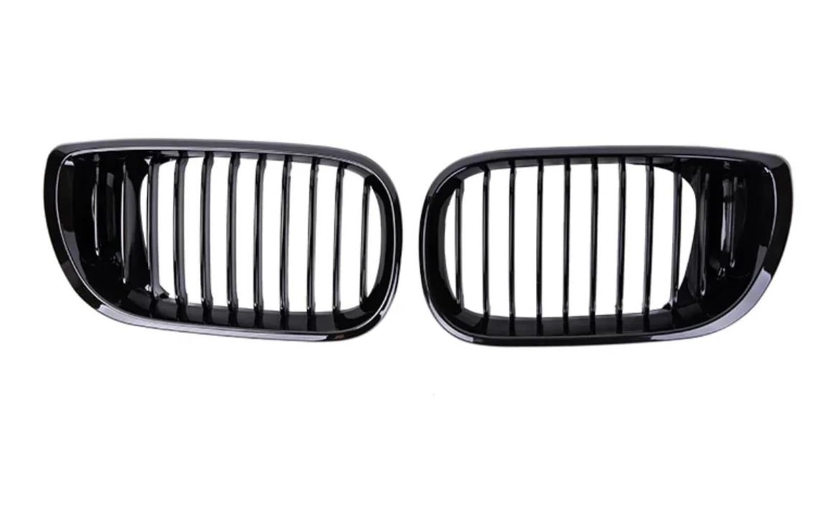 Haube Mesh Kühlergrill Auto Frontstoßstange Racing Grille 1 Paar Einzellamellen Nierengrill Für 3er E46 Limousine 4 Türer 320i 350i 2002 2003 2004 2005(Glossy Black) von QIFANB