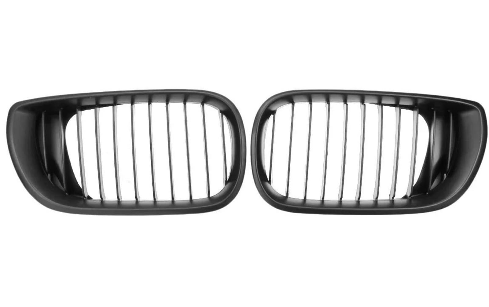 Haube Mesh Kühlergrill Auto Frontstoßstange Racing Grille 1 Paar Einzellamellen Nierengrill Für 3er E46 Limousine 4 Türer 320i 350i 2002 2003 2004 2005(Matt-schwarz) von QIFANB