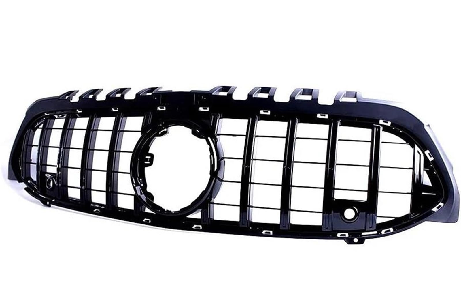 Haube Mesh Kühlergrill Auto Frontstoßstange Racing Grille Glanz Schwarz/Silber Grill Für Benz A Klasse W177 2019 2020 2021 2022 2023(Gloss Black) von QIFANB