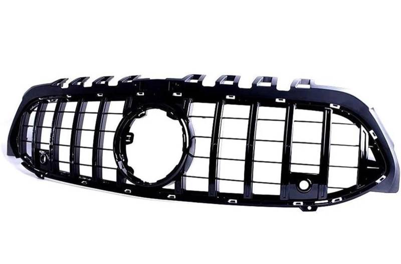 Haube Mesh Kühlergrill Auto Frontstoßstange Racing Grille Glanz Schwarz/Silber Grill Für Benz A Klasse W177 2019 2020 2021 2022 2023(Gloss Black) von QIFANB