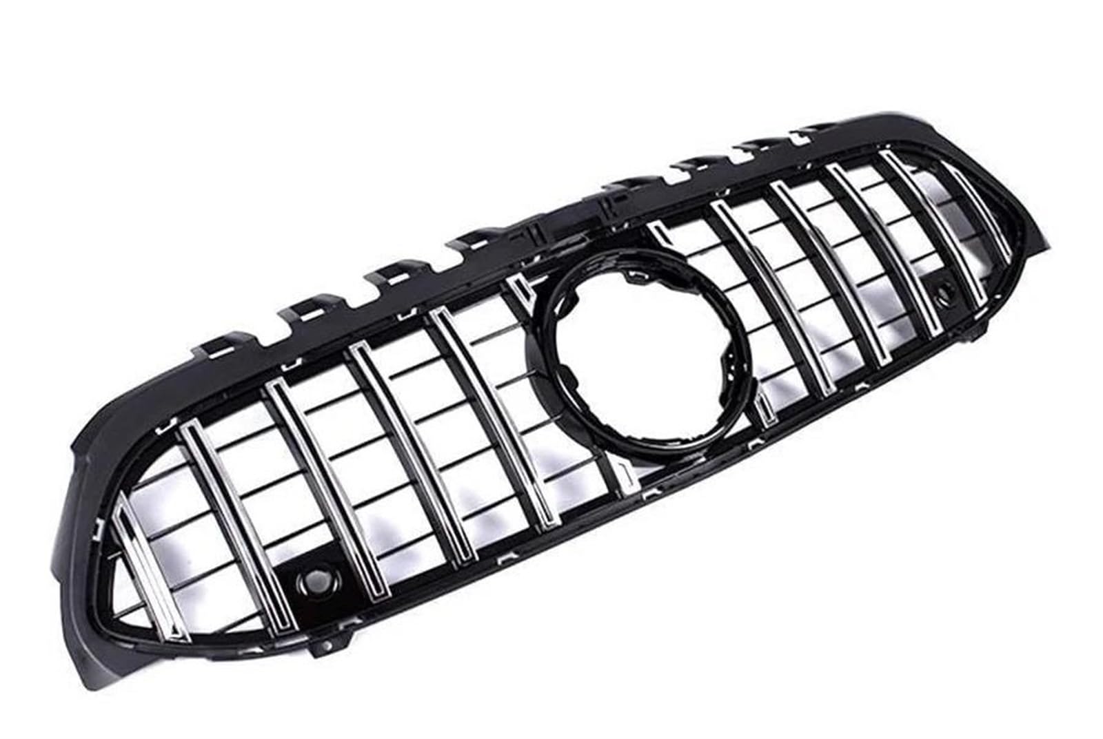 Haube Mesh Kühlergrill Auto Frontstoßstange Racing Grille Glanz Schwarz/Silber Grill Für Benz A Klasse W177 2019 2020 2021 2022 2023(Silber) von QIFANB