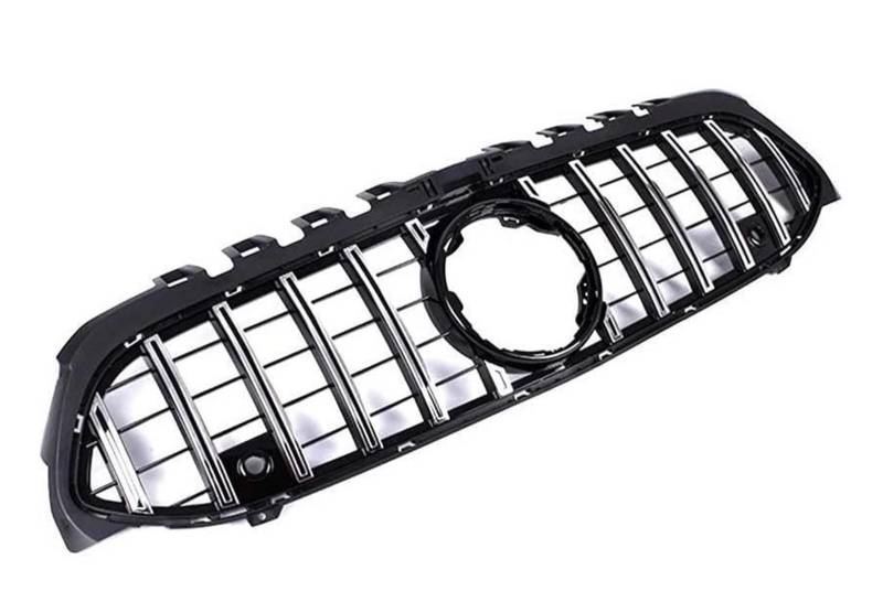 Haube Mesh Kühlergrill Auto Frontstoßstange Racing Grille Glanz Schwarz/Silber Grill Für Benz A Klasse W177 2019 2020 2021 2022 2023(Silber) von QIFANB