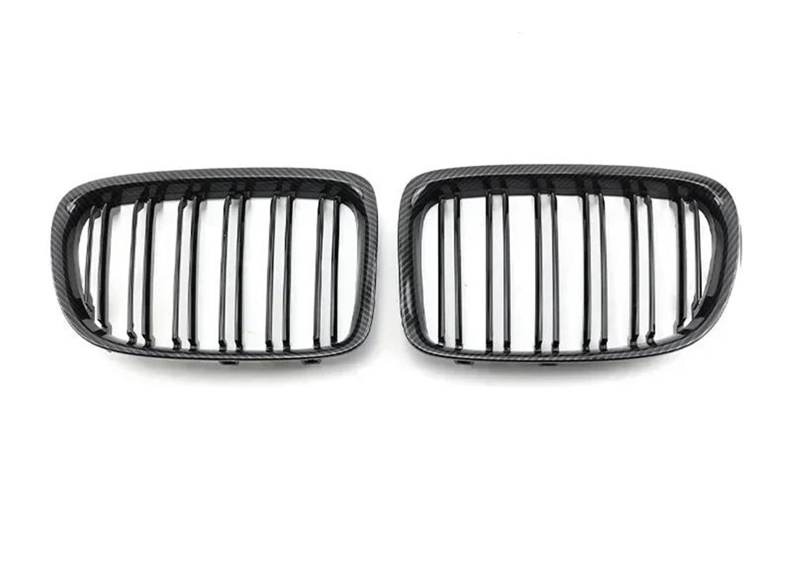 Haube Mesh Kühlergrill Auto-Frontstoßstangengitter, Doppellinie, Schwarz Glänzend, Carbon-Look, Autozubehör Für X1 E84 2012 2013 2014 2015 2016(Dual Carbon Look) von QIFANB